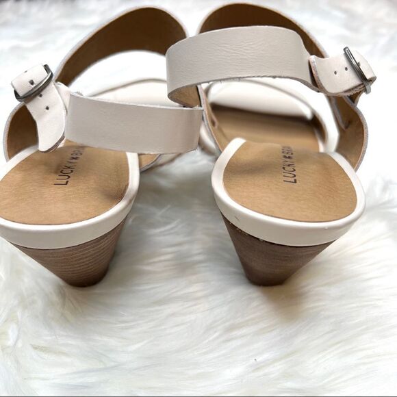 Lucky Brand Vaneesha stacked heel sandal 10 leather Boho Inspired - Picture 8 of 15